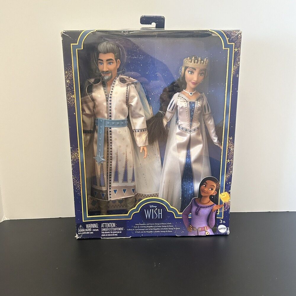 Disney Wish King Magnifico & Queen Amaya of Rosas Doll Figures 2-Pack - New